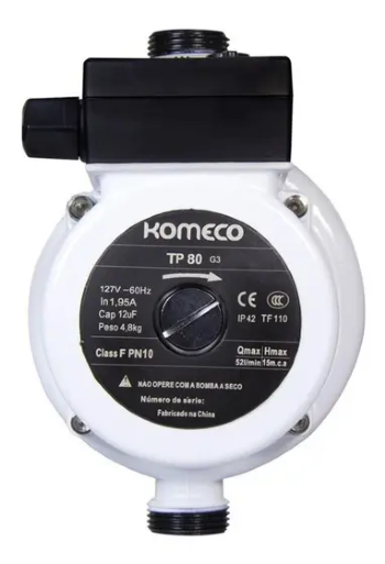 BOMBA MINI PRESSURIZADORA/CIRCULADORA TP80 G4 FERRO 248W