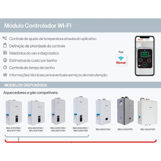 Módulo Controlador Wifi Rinnai Para Aquecedor A Gás Rou0040