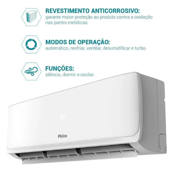 Ar-Condicionado Split Hi Wall Philco 18000 BTU/h Frio PAC18FI â 220 Volts