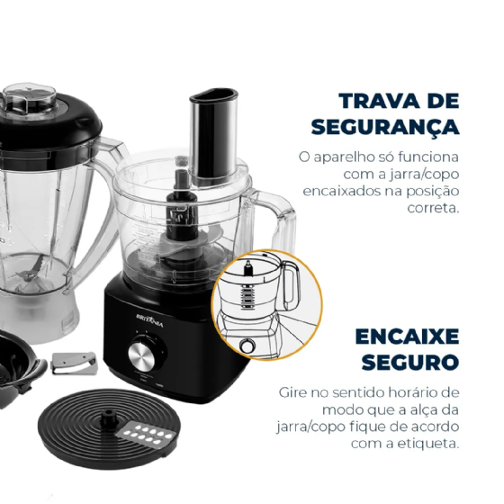 Multiprocessador Britânia 900W 3 em 1 All In One BMP900P - 220v
