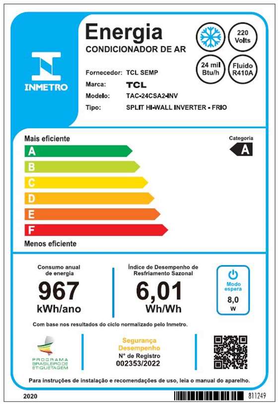 Ar-Condicionado Split HW Inverter TCL Elite Series A2 24.000 BTUs Quente e Frio 220V
