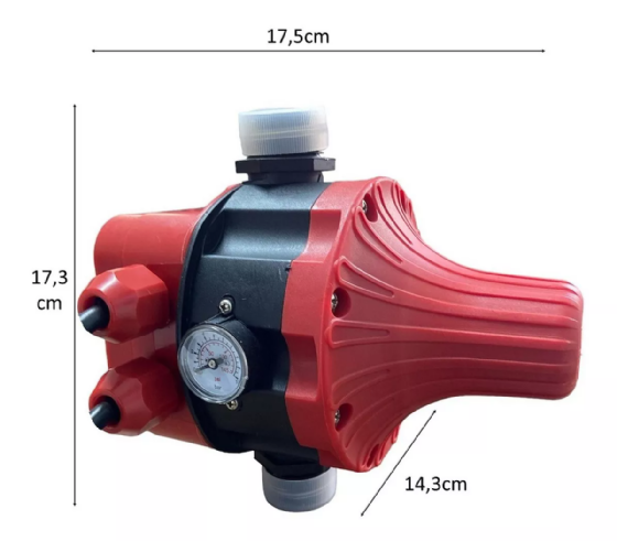 Pressostato Ps1100m Komeco C/ Manômetro Água Quente E Fria 110V/220V