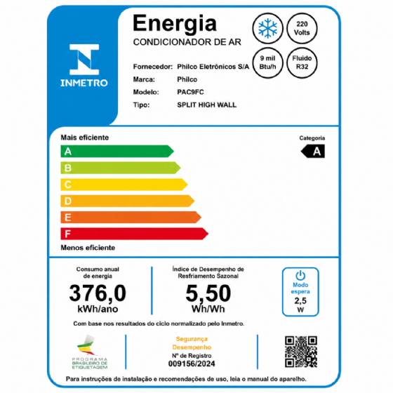 Ar Condicionado Split Inverter Philco 9000 BTUs Frio PAC9FC 220V