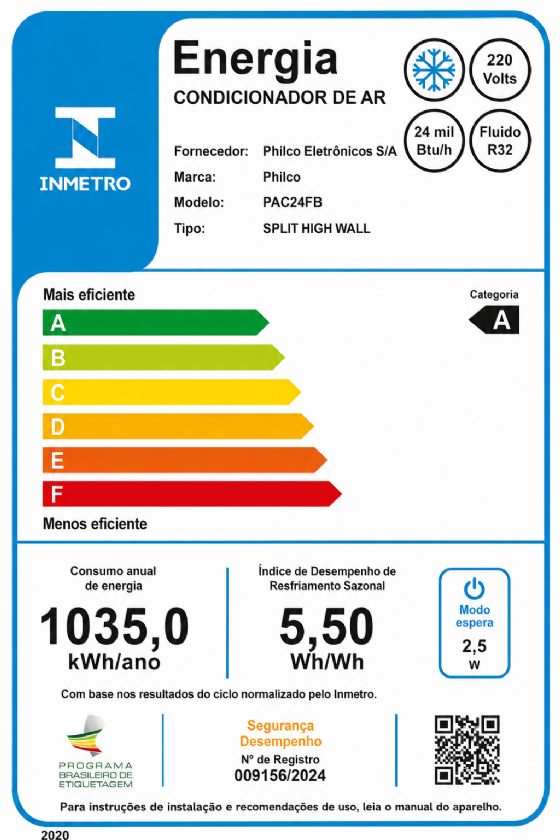 Ar Condicionado Split Inverter Hi Wall Philco 24000 BTUs Frio PAC24FB - 220V