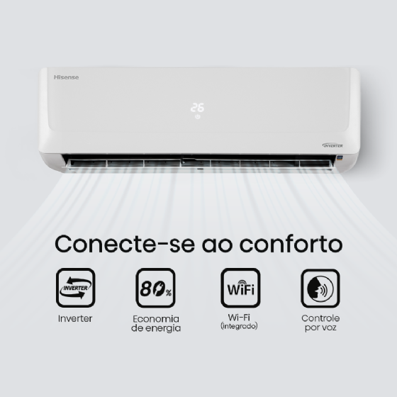 Ar Condicionado Split Hi Wall Inverter Hisense Hi Connect 9000 BTUs Quente/Frio 220V