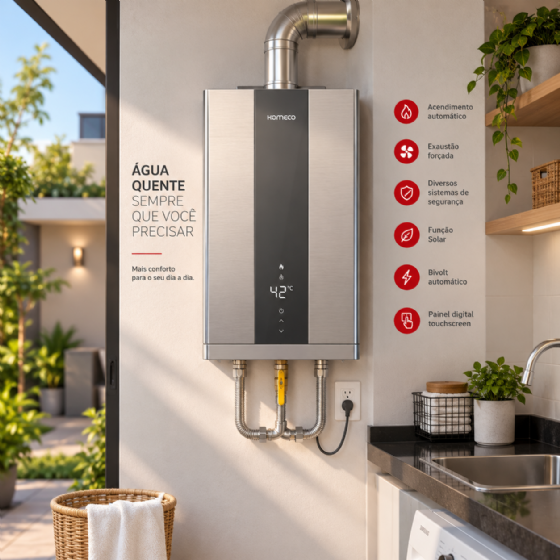 Aquecedor A Gás Komeco KO 36DI Digital 36L GLP Inox Bivolt